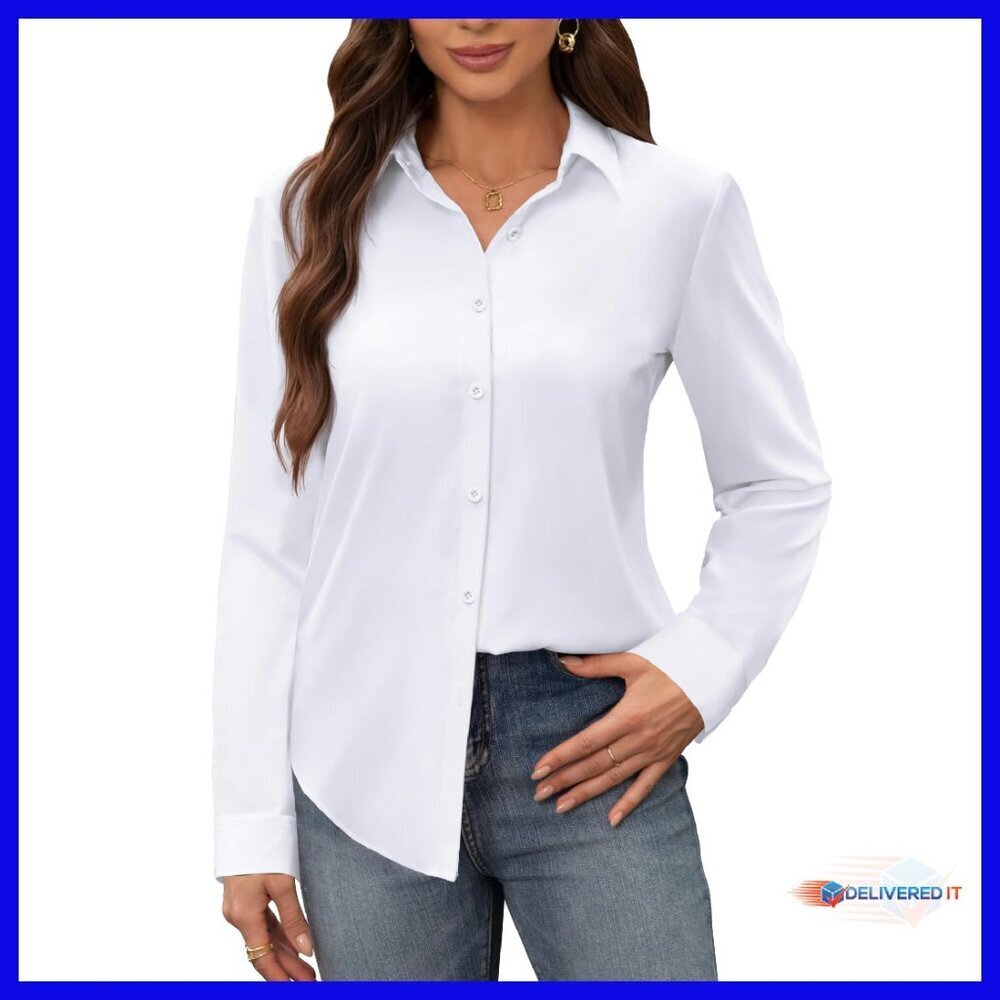Stain Resistant Wrinkle Free Button Down Shirt Long Sleeve Professional
